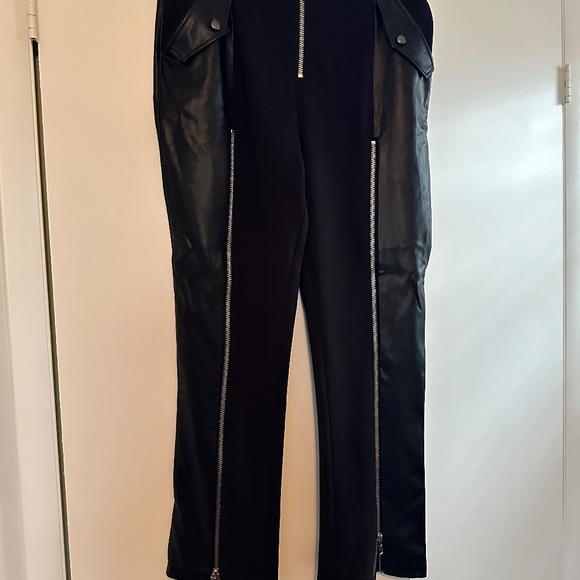 Steve Madden, NWT  high waist, size 14 vegan leather and fabric pants - Picture 9 of 11